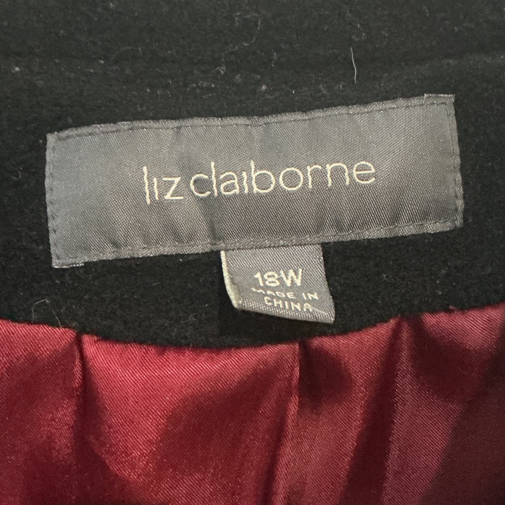 Liz Claiborne Elegant Black Pea Coat - Picture 4 of 8